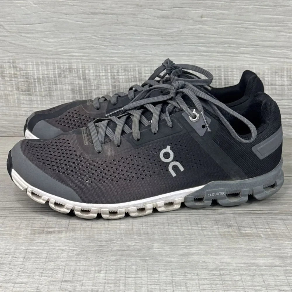 ON Cloudflow Running Trainer Shoes Men's 7.5 Athletic Trainer Black Asphalt - Picture 3 of 8